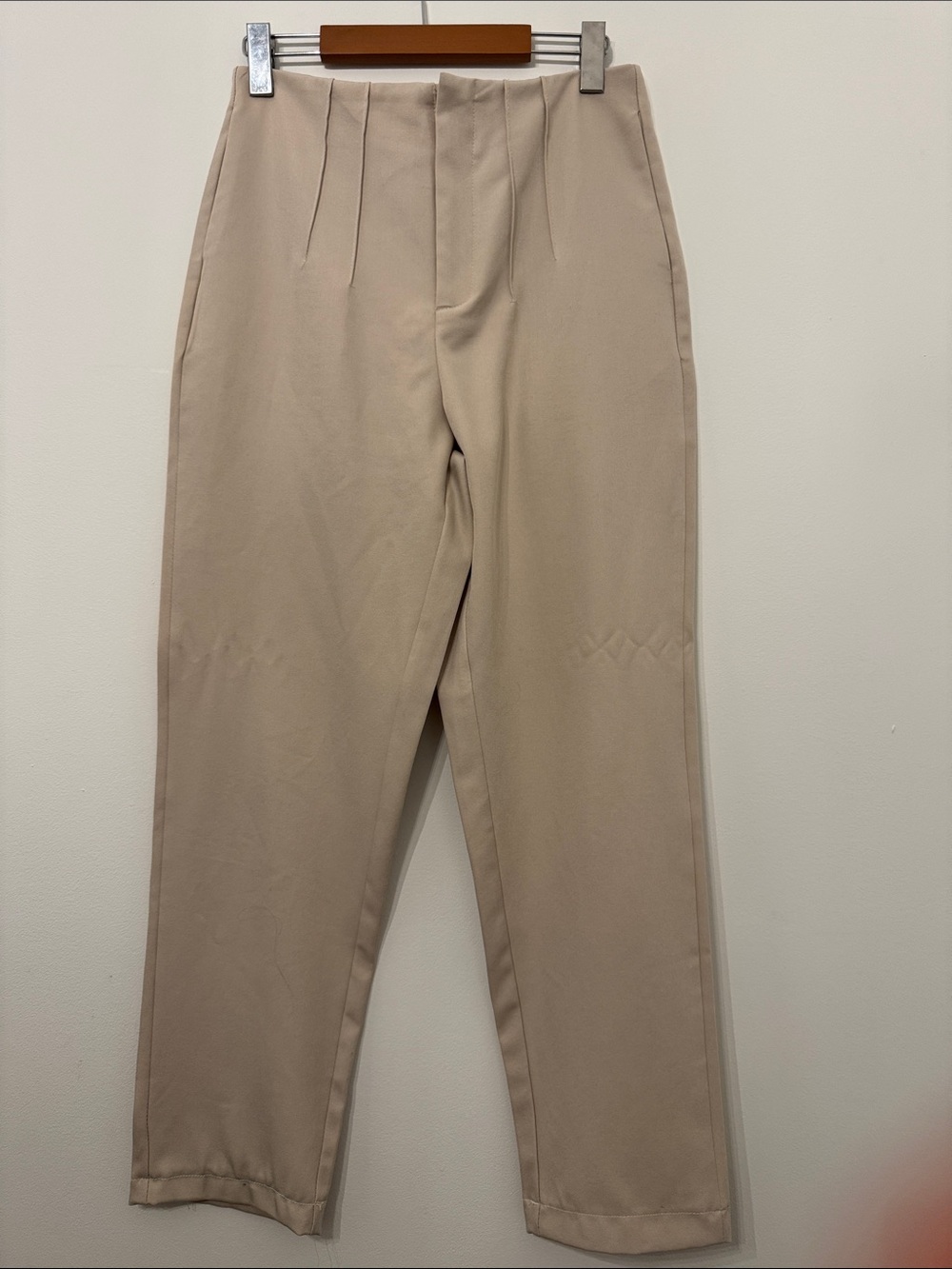 Women's Pleated Tailored Pants in Beige